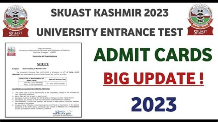 Central University of Kashmir Admit Card 2022 - 2023 Hall Ticket
